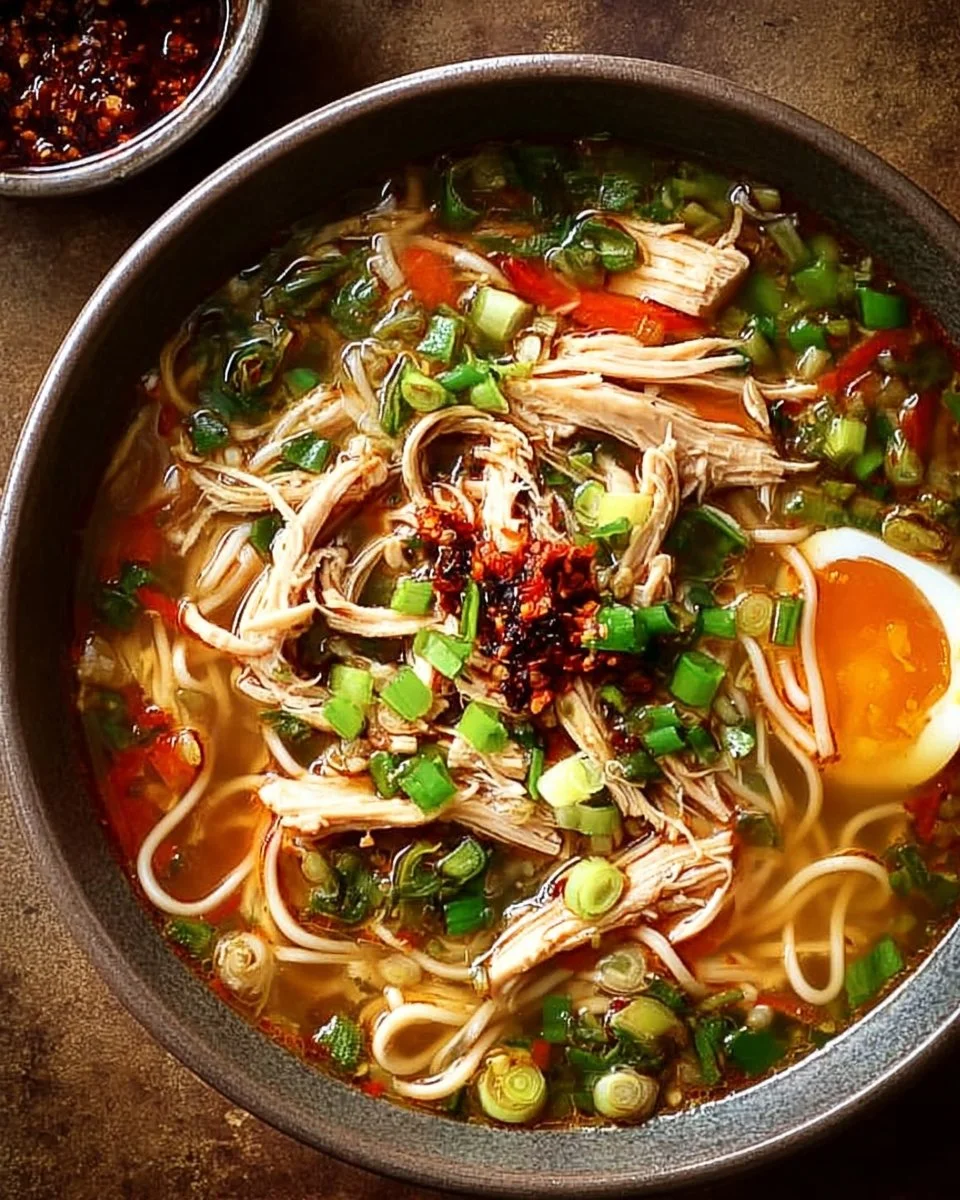 Classic Ginger Garlic Chicken Noodle Soup