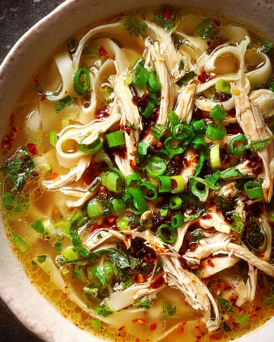 Classic Ginger Garlic Chicken Noodle Soup