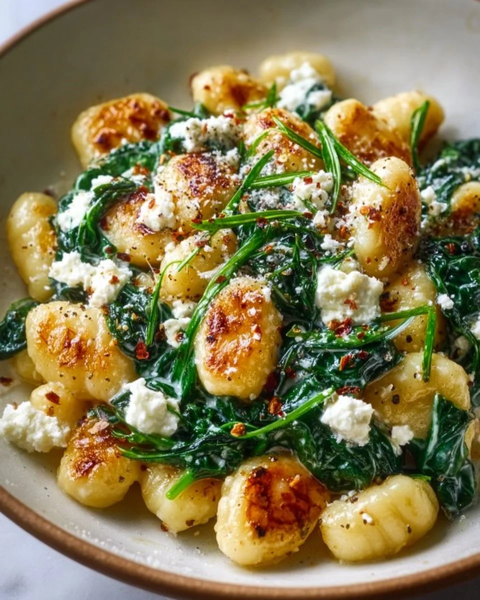 Creamy Gnocchi with Spinach and Feta
