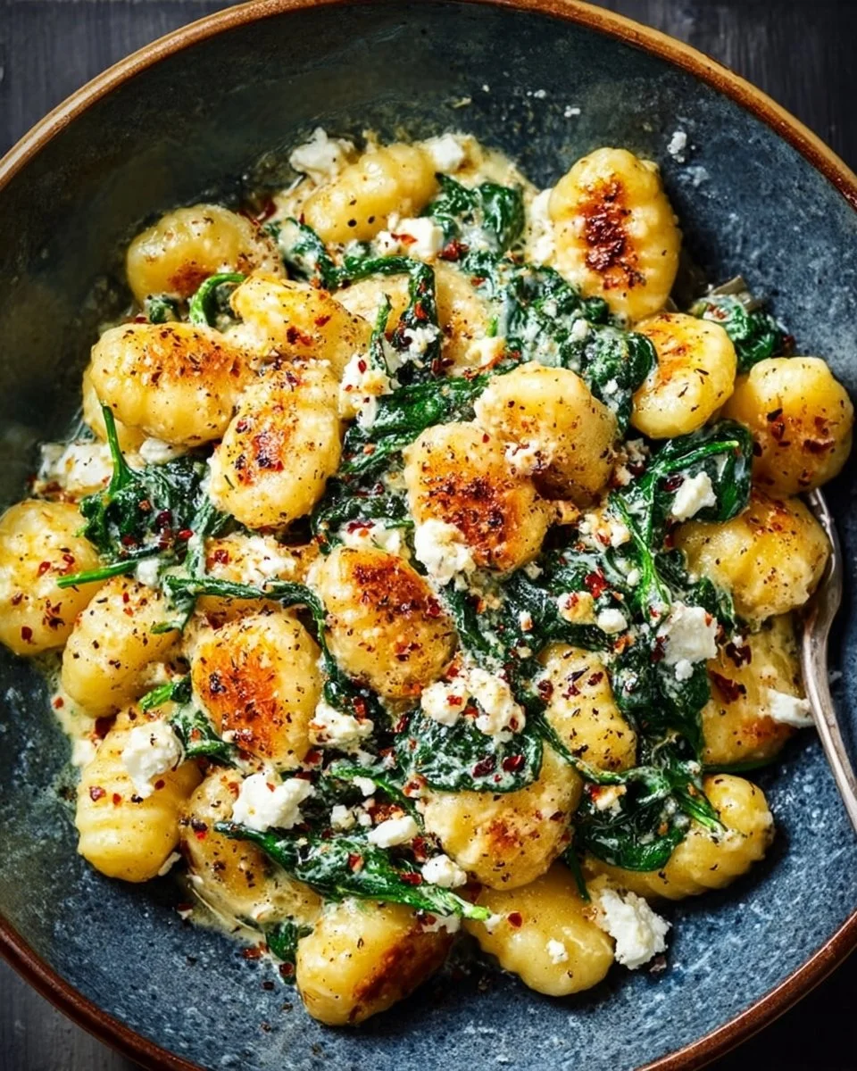 Creamy Gnocchi with Spinach and Feta