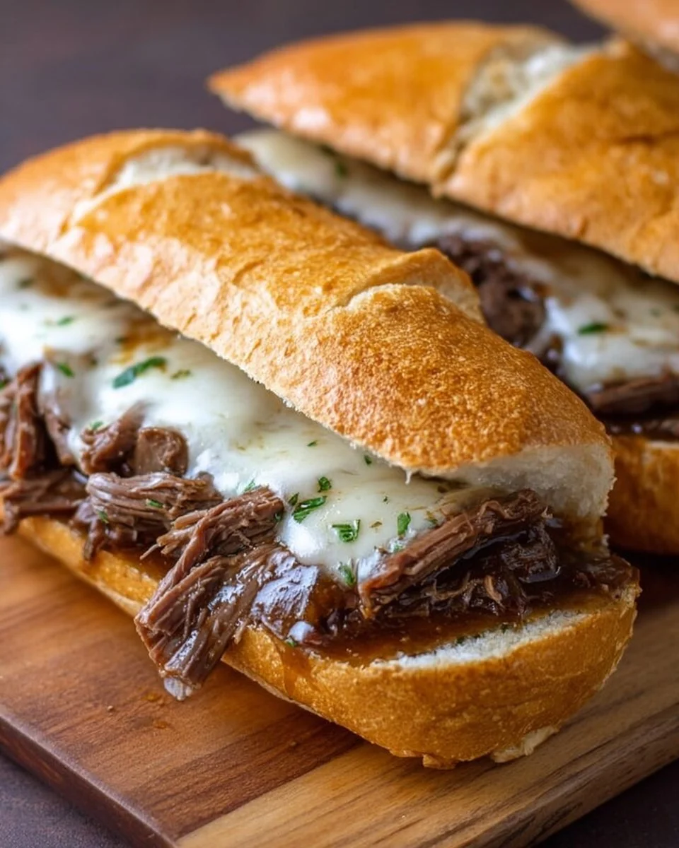 Crockpot French Dip Sandwiches