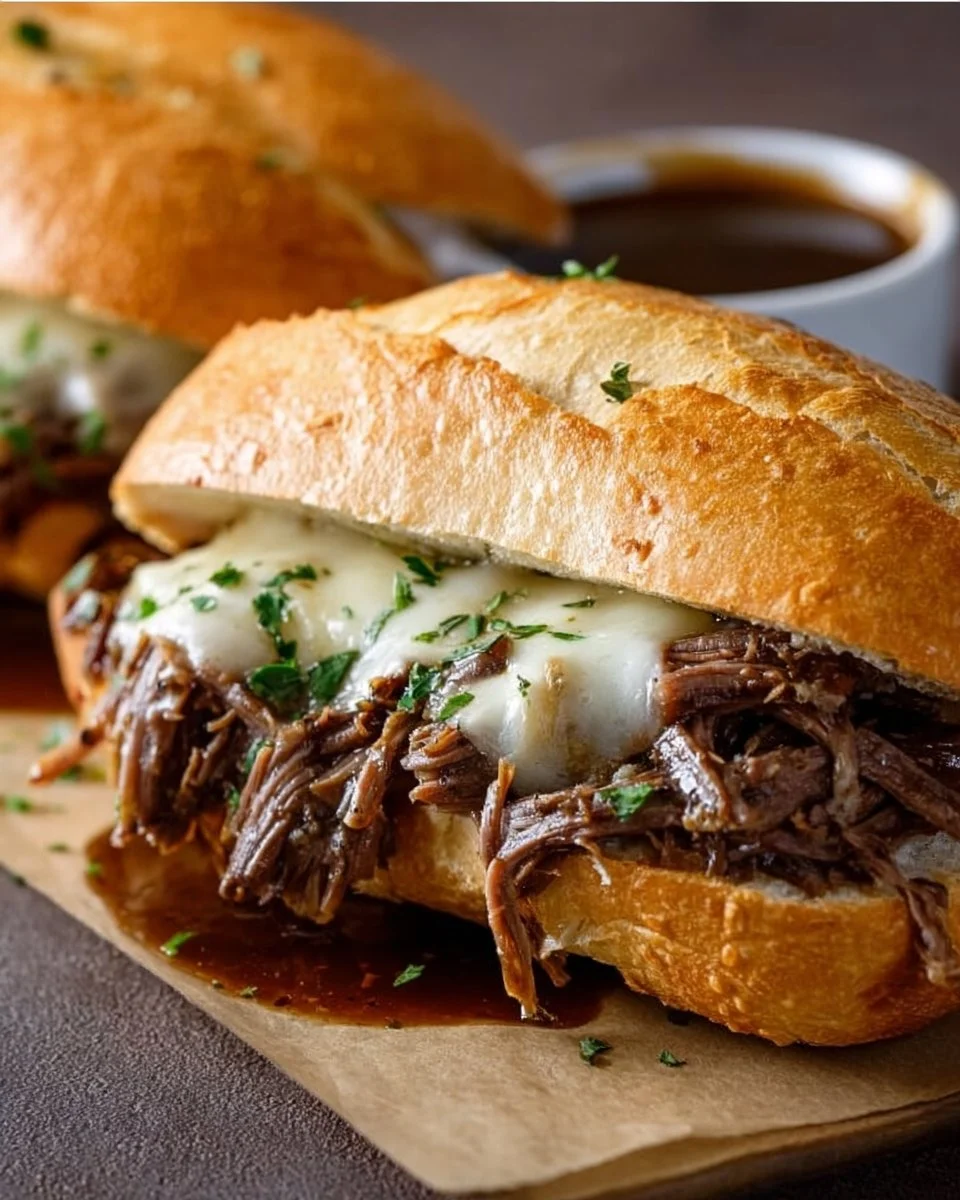 Crockpot French Dip Sandwiches