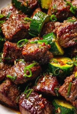 Delicious garlic butter steak bites served on a plate, ready for dinner.