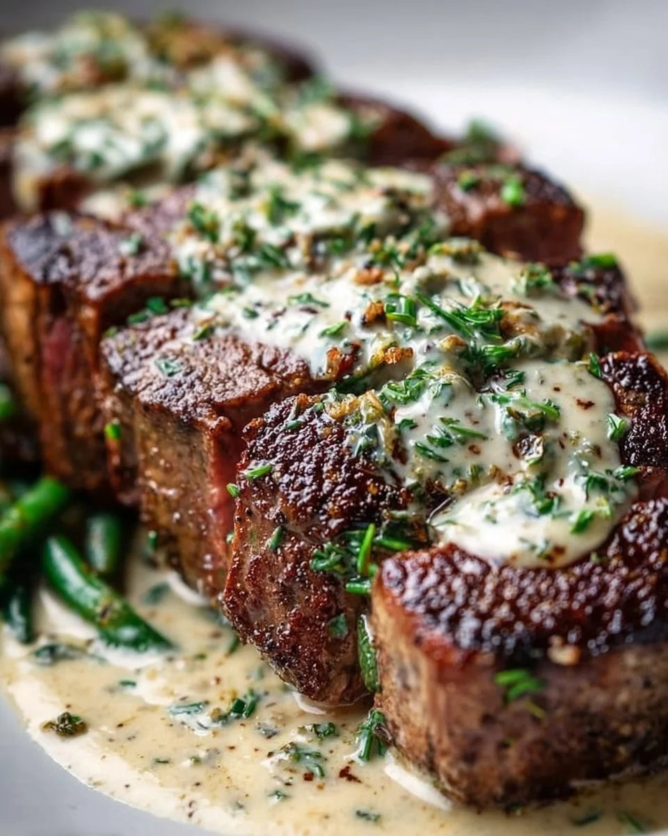 Garlic Butter Steak With Parmesan Cream Sauce