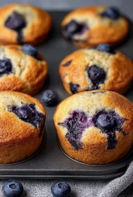 Hearty blueberry protein muffins on a wooden table