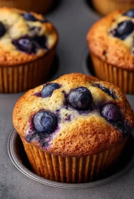 Delicious hearty blueberry protein muffins fresh out of the oven