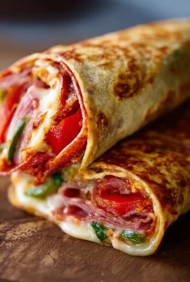 Low-carb Italian sub wrap tortilla melt with fresh ingredients.