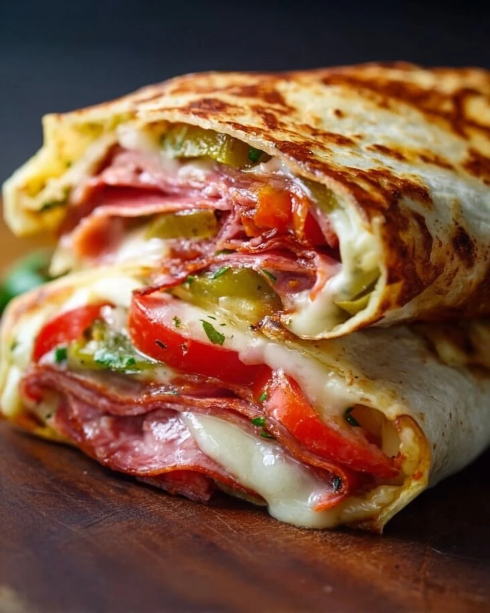 Low-Carb Italian Sub Wrap (Tortilla Melt Style)