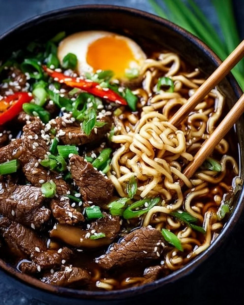 Slow Cooker Beef Ramen Noodles