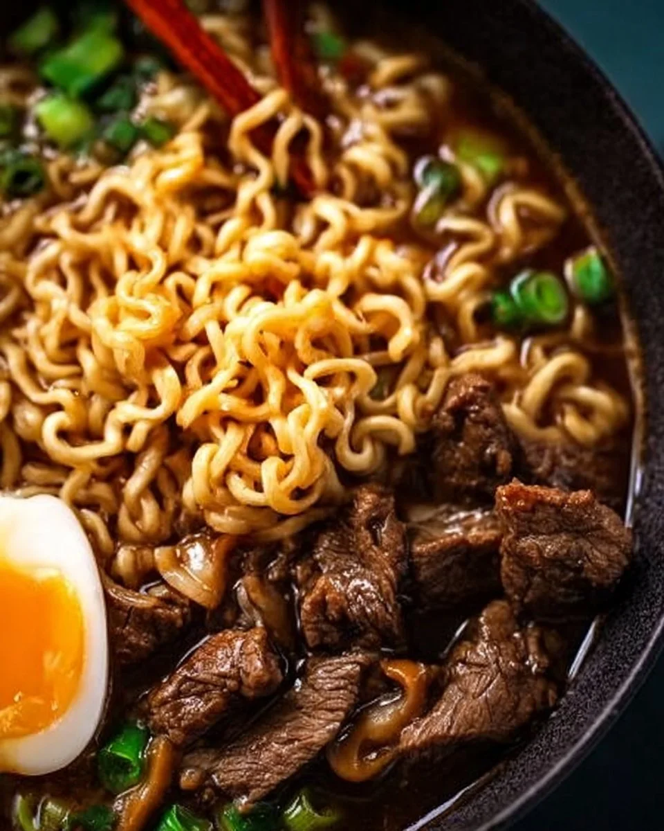 Slow Cooker Beef Ramen Noodles
