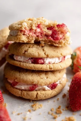 Freshly baked Strawberry Shortcake Cookies on a plate