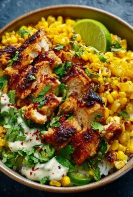 Delicious Street Corn Chicken Rice Bowl with grilled chicken and corn