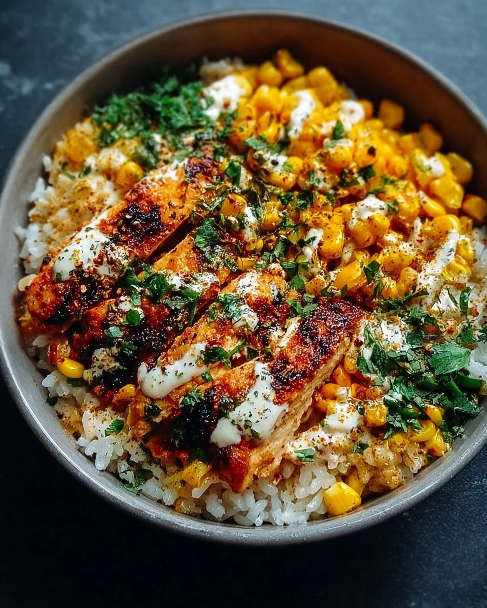 Street Corn Chicken Rice Bowl