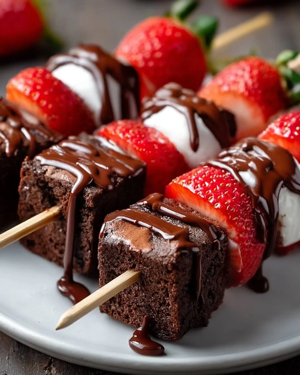 Sweet Strawberry Brownie Kabobs for Effortless Party Fun