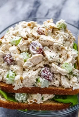 Healthy chicken salad with fresh ingredients and vibrant colors