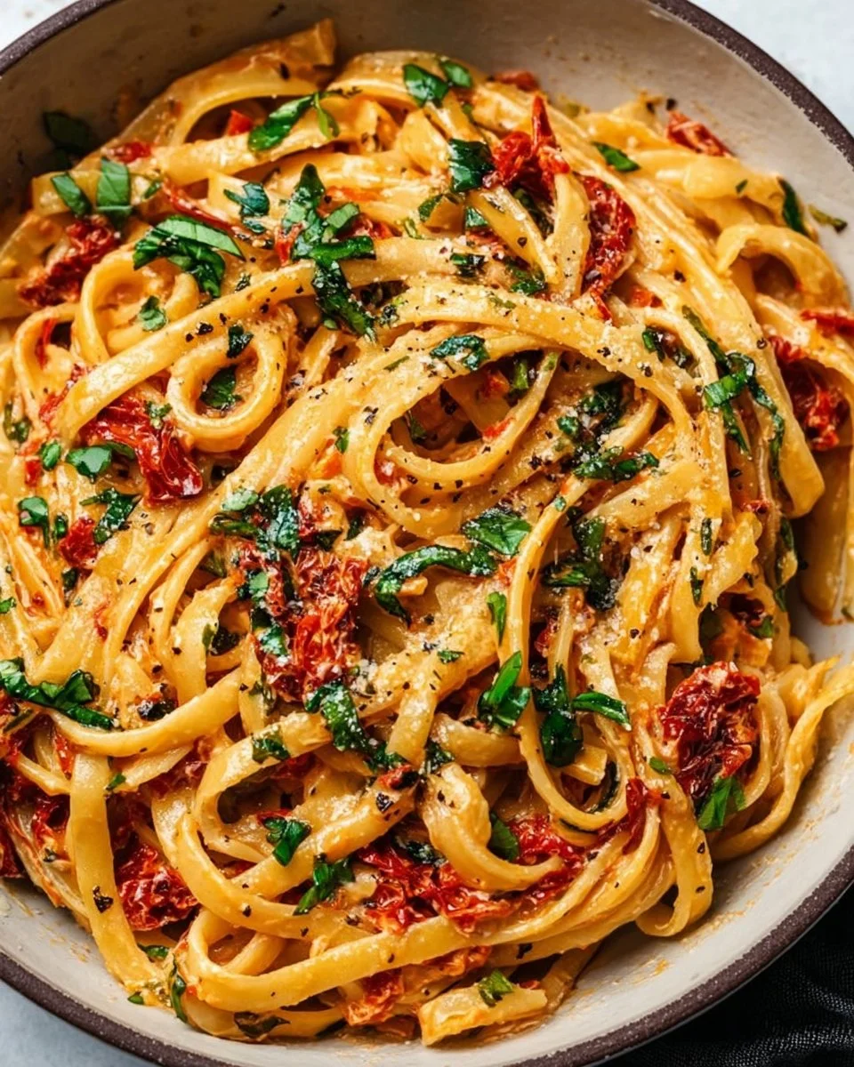 Vegan Creamy Sun Dried Tomato Pasta Recipe