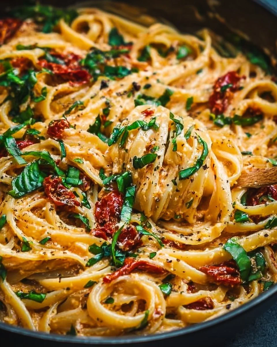 Vegan Creamy Sun Dried Tomato Pasta Recipe
