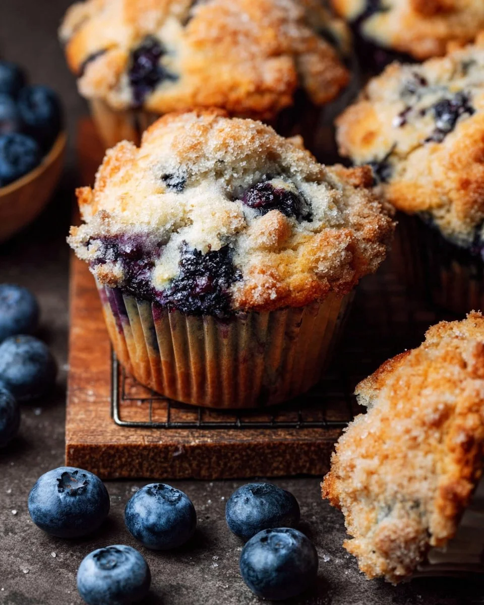 Bakery Style Blueberry Muffins