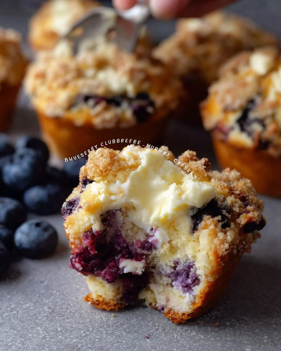 Blueberry cheesecake crumble muffins recipe