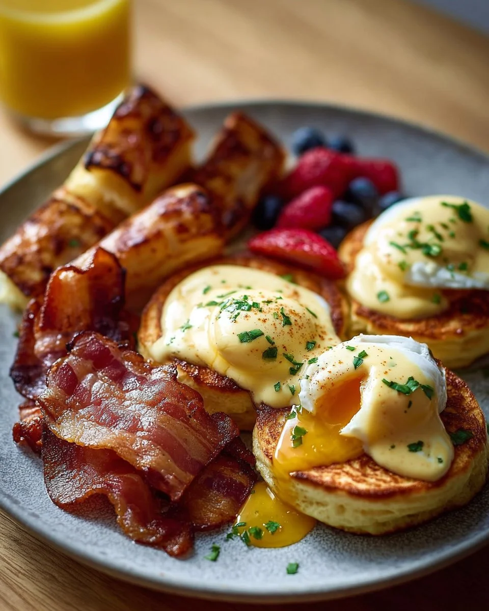 A table set with a variety of brunch recipes for a festive brunch party