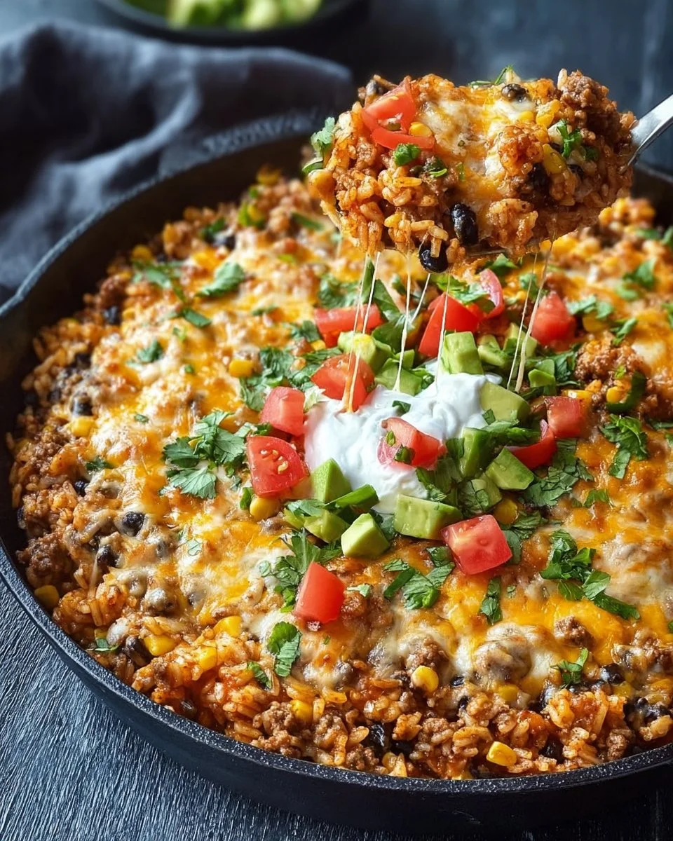 Cheesy Taco Rice Skillet