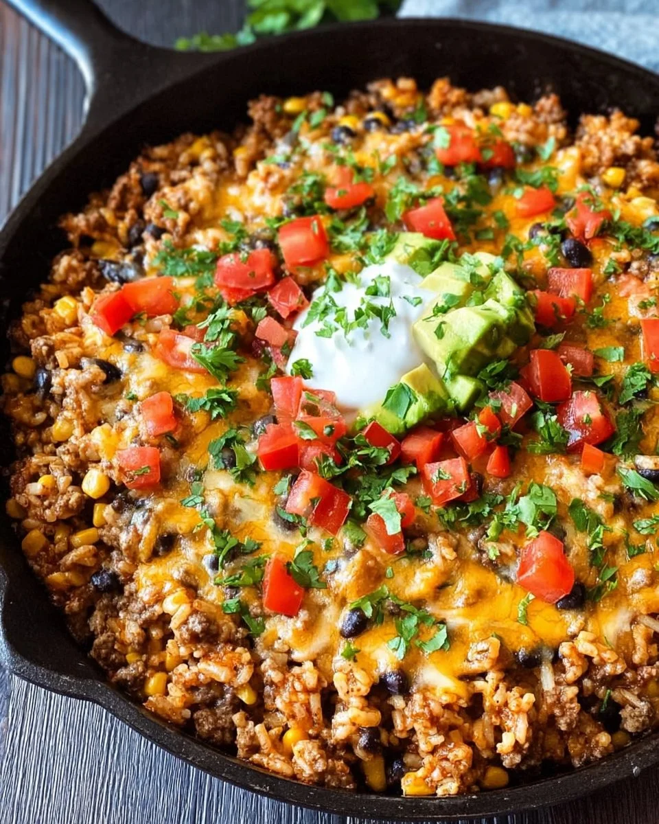 Cheesy Taco Rice Skillet