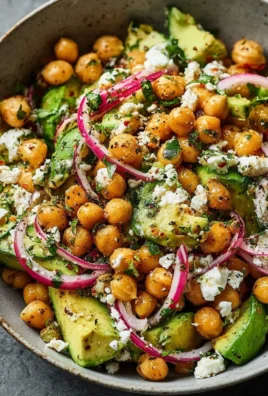 Chickpea Feta Avocado Salad served in a bowl with fresh ingredients