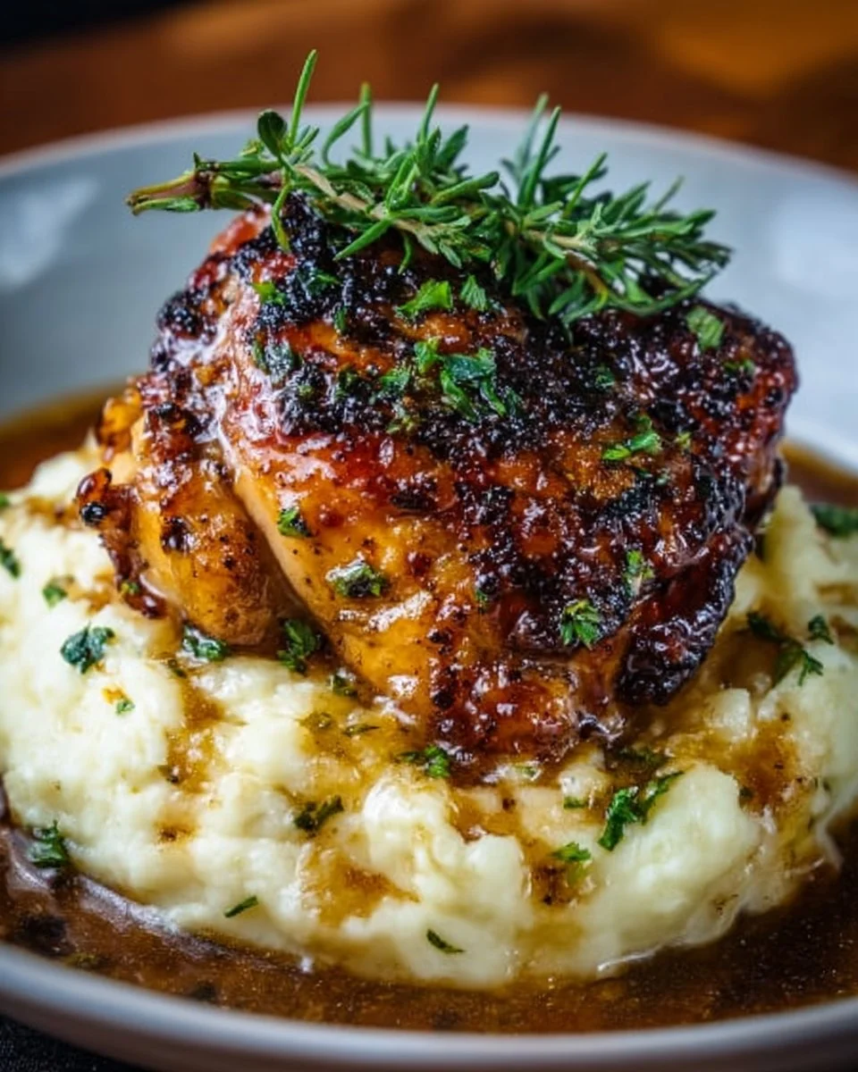 Chipotle Honey Chicken Thighs With Smoked Gouda Mashed Potatoes