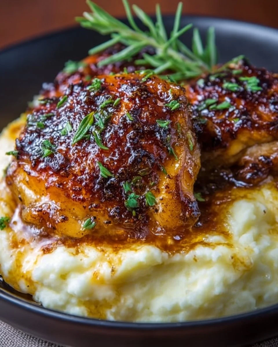 Chipotle Honey Chicken Thighs With Smoked Gouda Mashed Potatoes