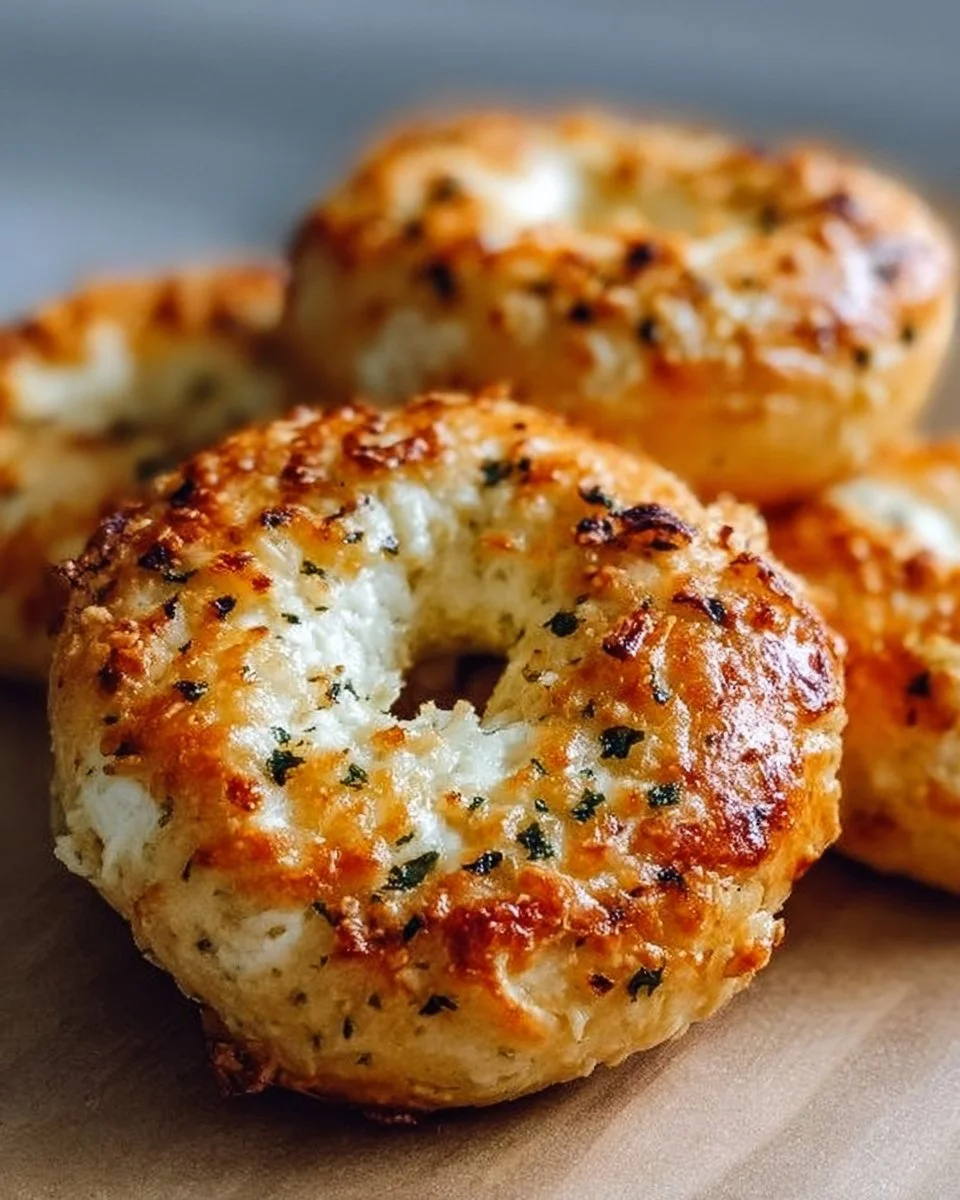 Cottage Cheese Garlic Parmesan Bagels