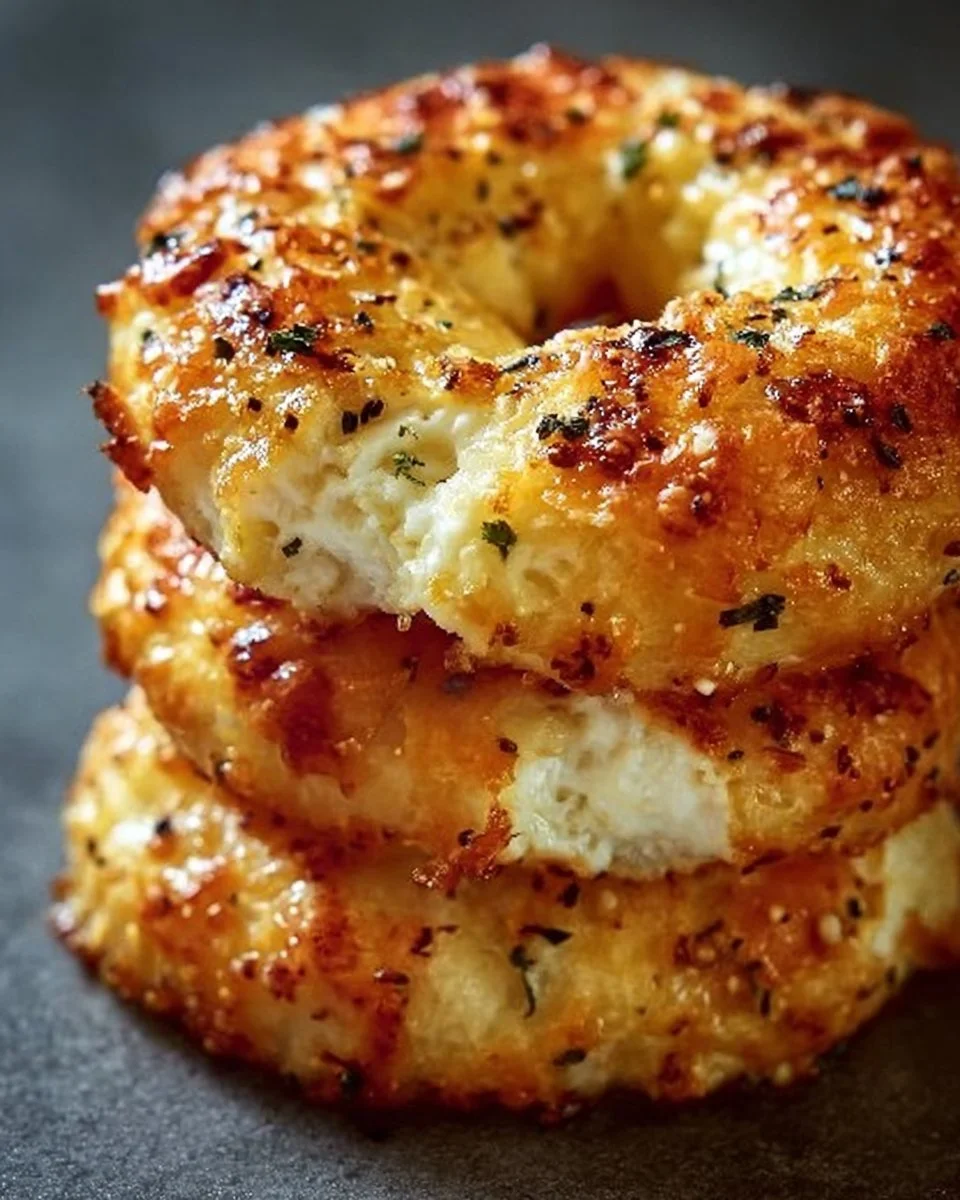 Cottage Cheese Garlic Parmesan Bagels