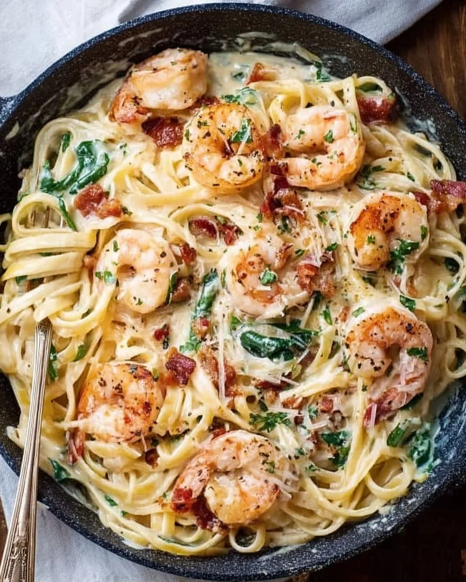 Creamy Tuscan Shrimp Linguine