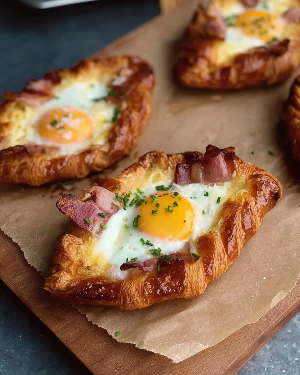 Egg & Bacon Croissant Boats