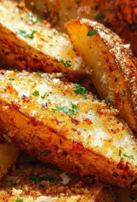 Crispy Garlic Parmesan Potato Wedges served with dipping sauce