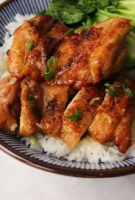 Delicious Honey Garlic Chicken served with vegetables
