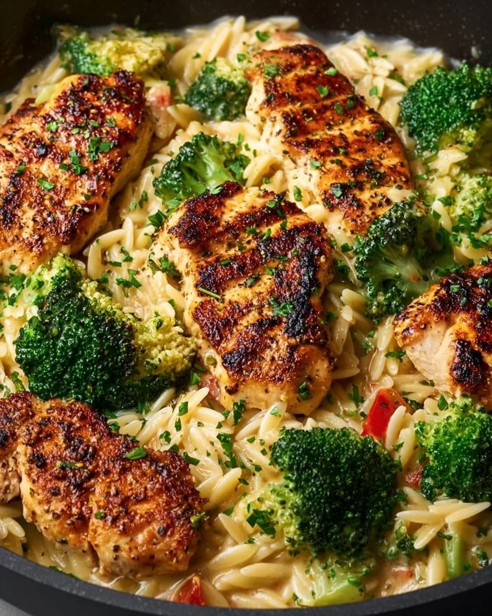 Lemon Pepper Chicken Broccoli Orzo