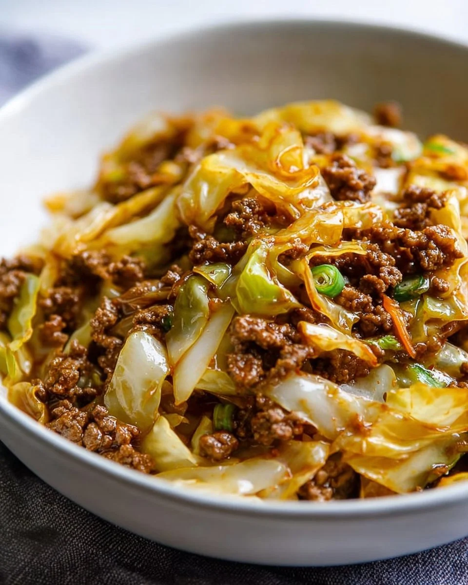 Low Carb Mongolian Ground Beef Cabbage Recipe