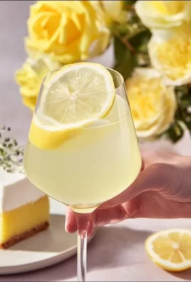 Bottle of Non-Alcoholic Limoncello with lemon slices on a wooden table