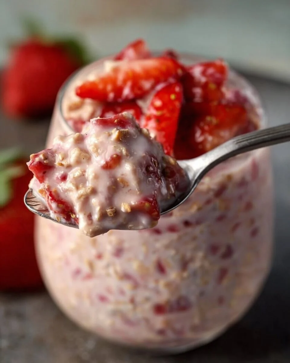 Strawberries and Cream Overnight Oats