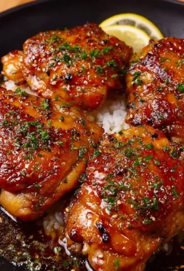 Succulent honey garlic chicken thighs with lemon pepper seasoning
