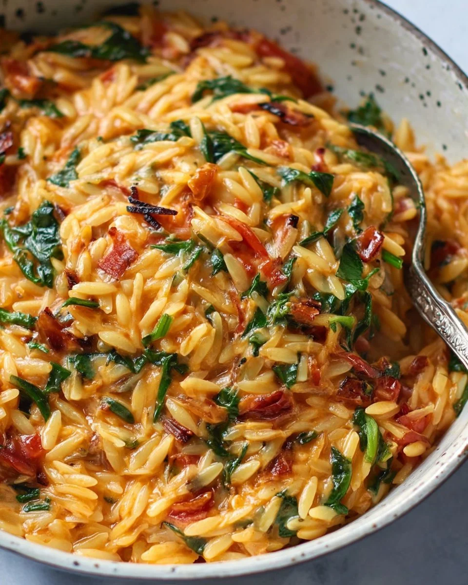 Tomato, Spinach & Bacon Orzo