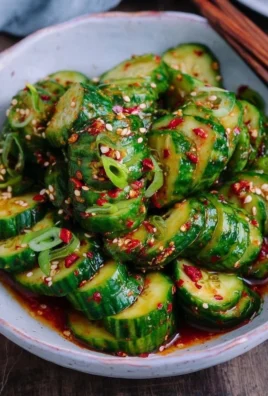 Delicious Asian spicy cucumber salad with a vibrant, zesty dressing