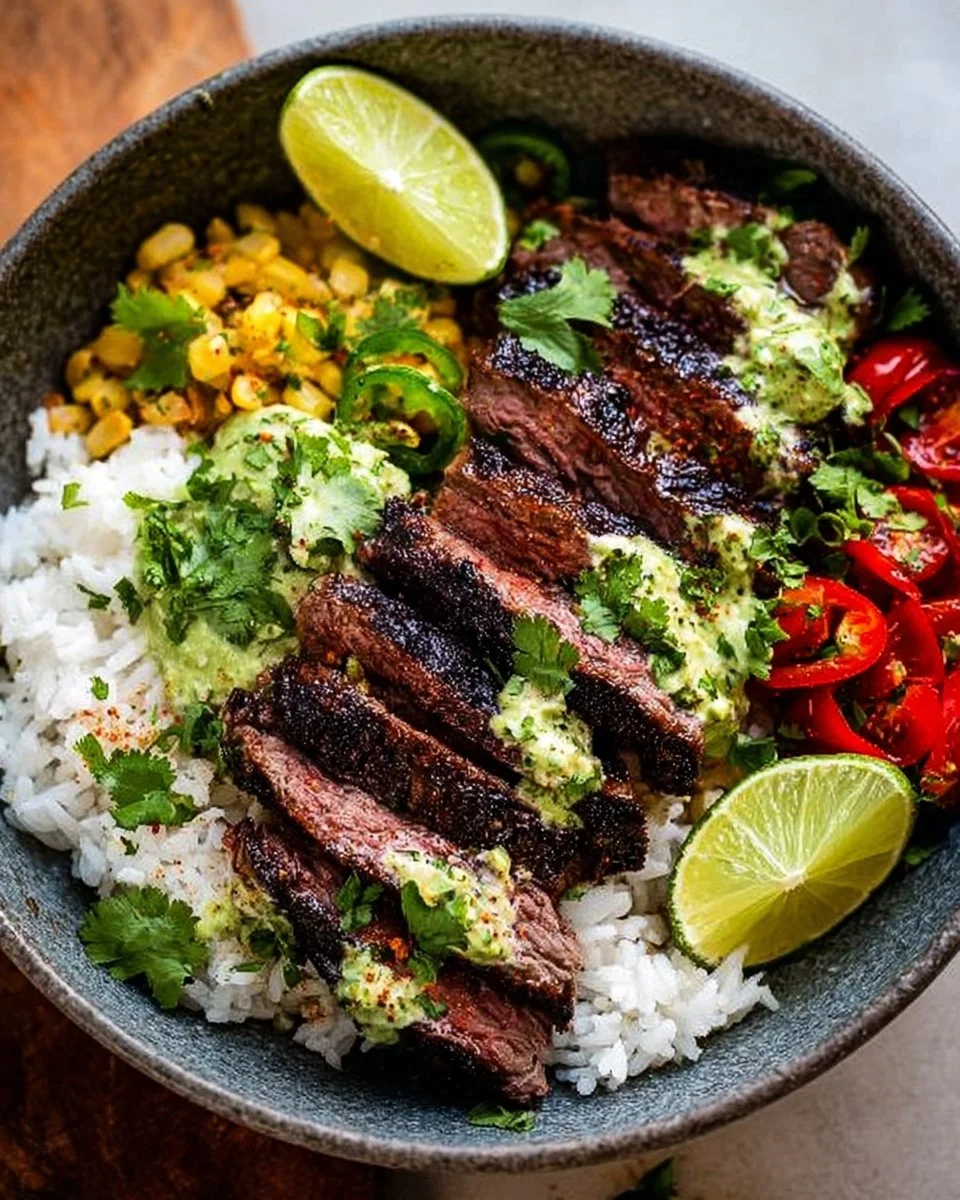 Cilantro Lime Steak and Rice Bowls