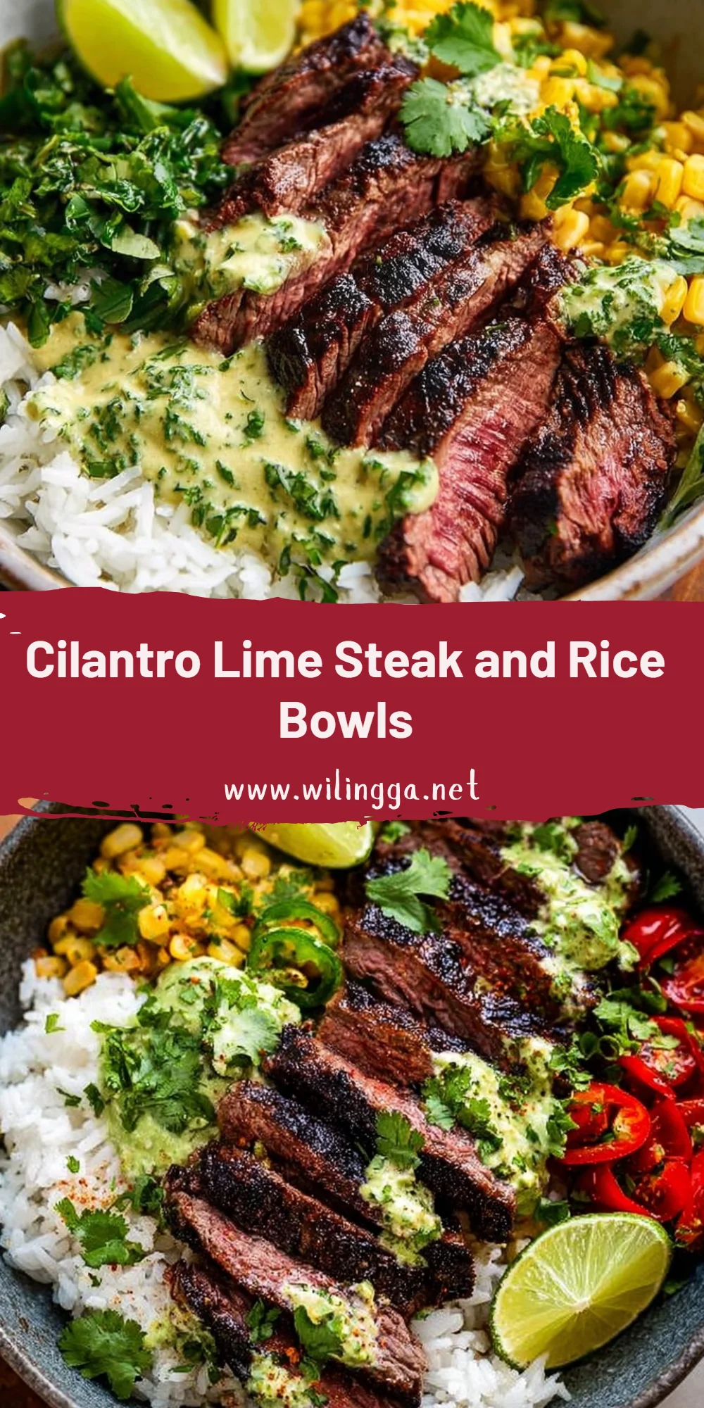 Cilantro Lime Steak and Rice Bowls