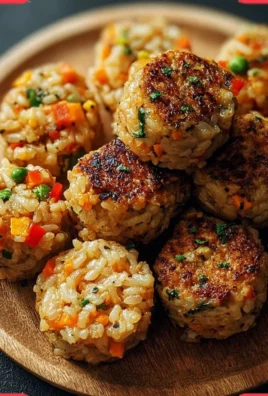 Easy chicken rice bites with vegetables ready to savor for dinner.