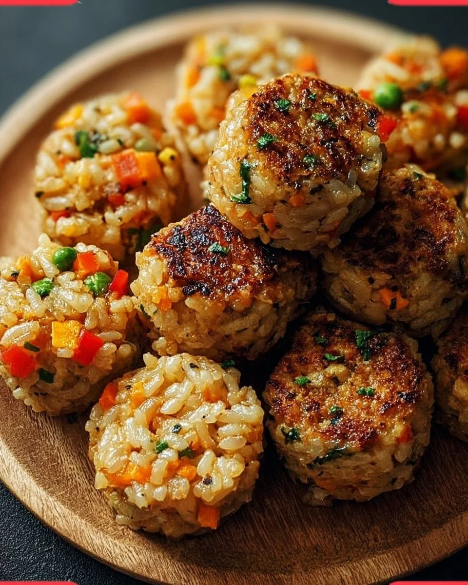 Easy Irresistible Chicken & Veggie Rice Bites to Savor Tonight