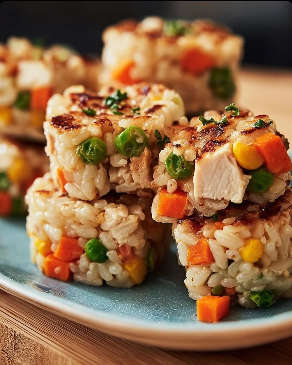 Easy Irresistible Chicken & Veggie Rice Bites to Savor Tonight
