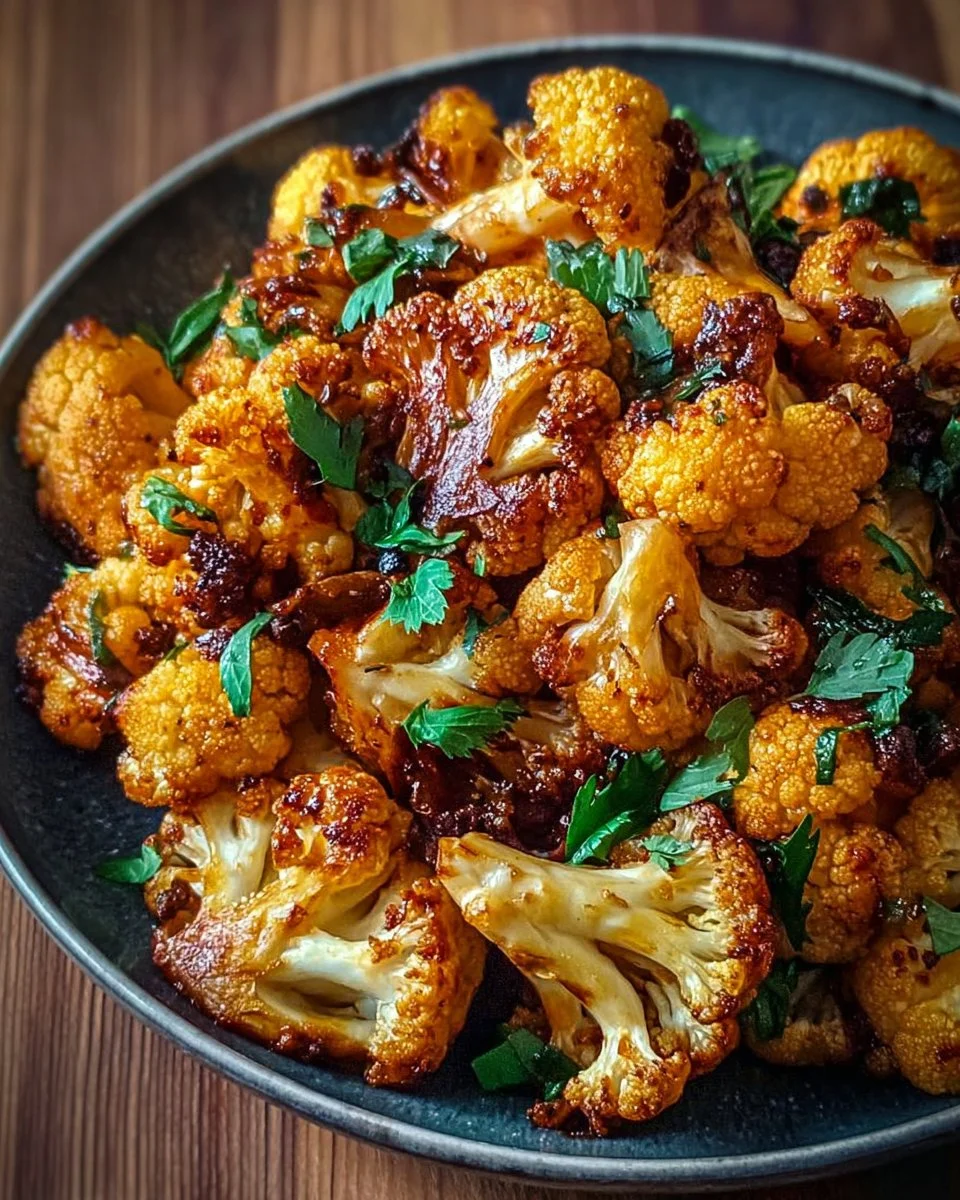 Honey Curry Roasted Cauliflower