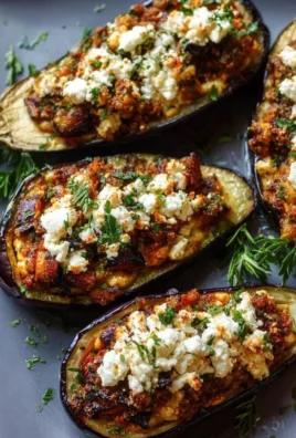 Ina Garten's stuffed eggplant recipe with fresh ingredients and savory filling