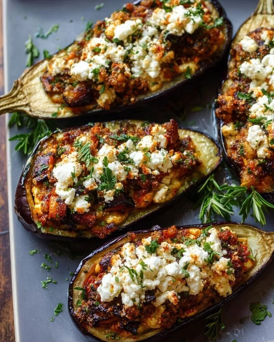 Ina Garten's stuffed eggplant recipe with fresh ingredients and savory filling